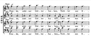 Beginn der "Ode an die Freude" aus Beethovens Sinfonie Nr. 9