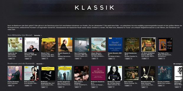 Interessante Klassik-Aufnahmen mit dem Prädikat „Mastered for iTunes“ im iTunes Store