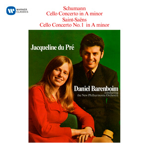 CD-Cover: Jacqueline du Pré und Daniel Barenboim mit Schumann und Saint-Saëns