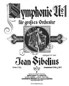 Jean Sibelius: Sinfonie Nr. 1, Deckblatt der Ausgabe von Breitkopf & Härtel 1902
