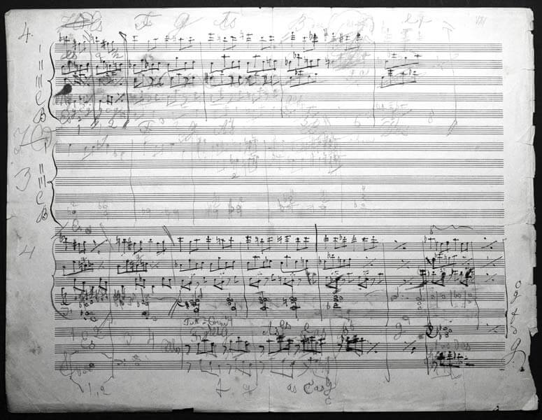 Anton Bruckner, handschriftlicher Entwurf der Sinfonie Nr. 8