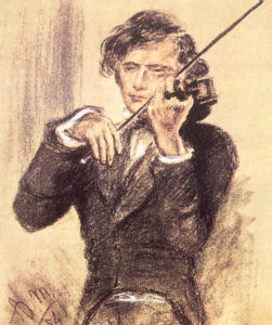 Joseph Joachim. Zeichnung von Adolph von Menzel, 1853