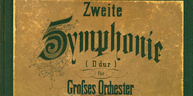Johannes Brahms: Sinfonie Nr 2. Deckblatt der Erstausgabe, 1878