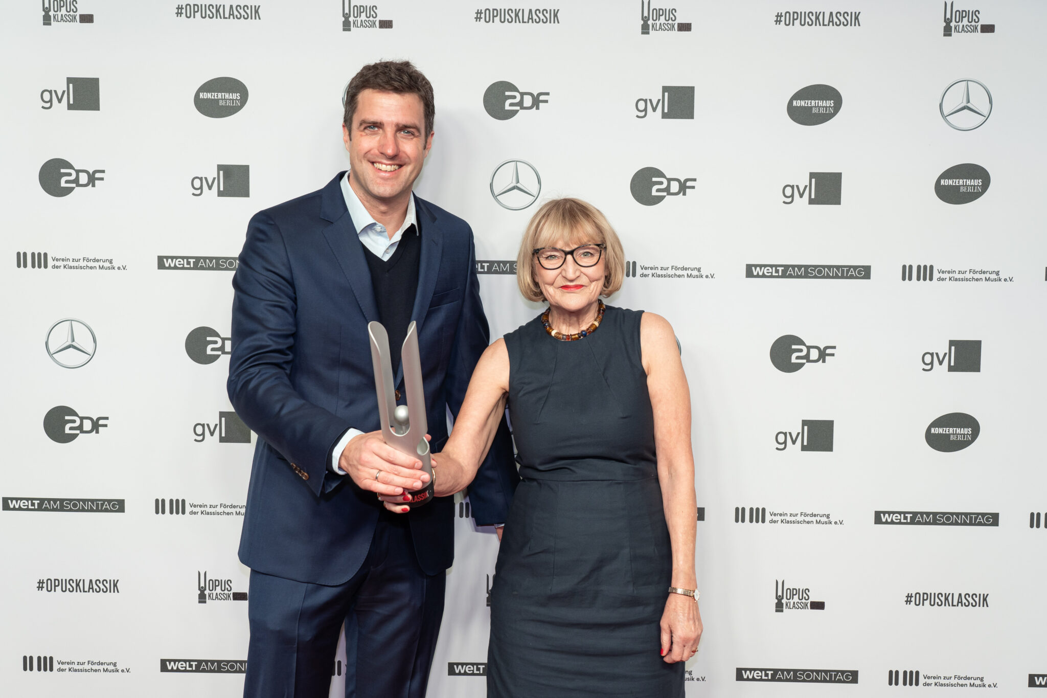 Matthias Schulz und Regina Lux-Hahn bei der Verleihung des OPUS KLASSIK 2020 in Berlin