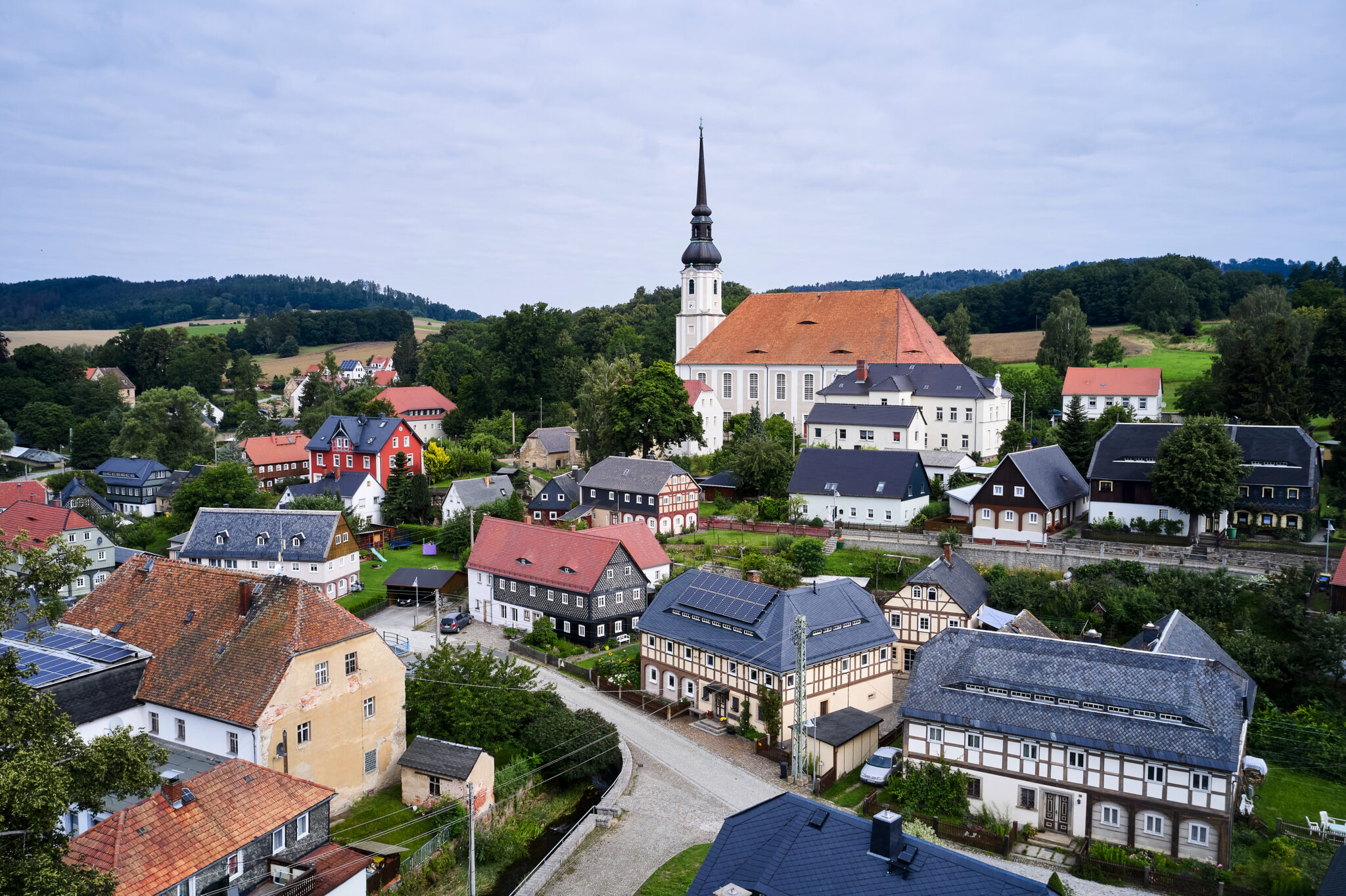 Die Dorfkirche in Cunewalde ist die größte Europas