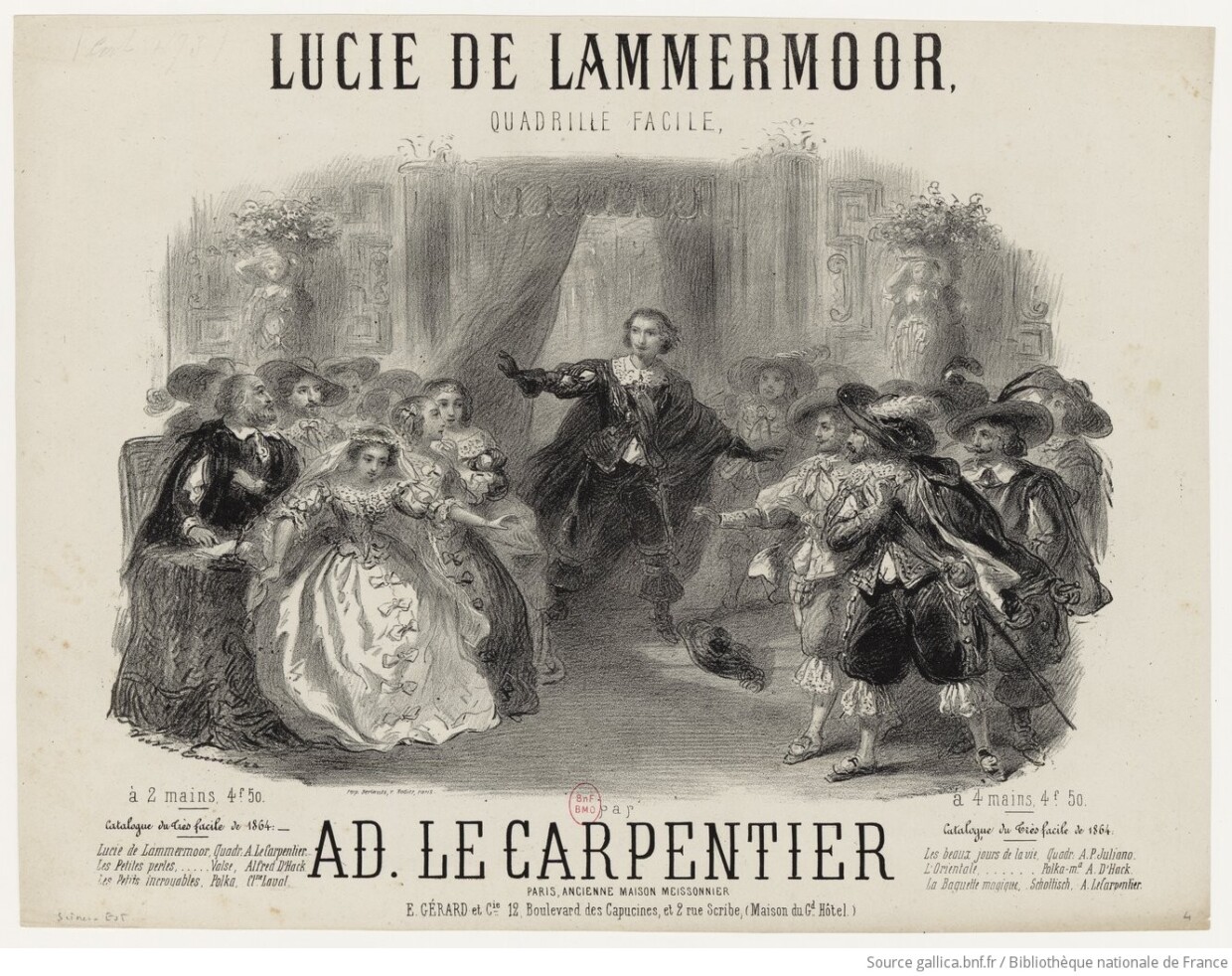Deckblatts für eine Klavierbearbeitung zu „Lucia di Lammermoor“