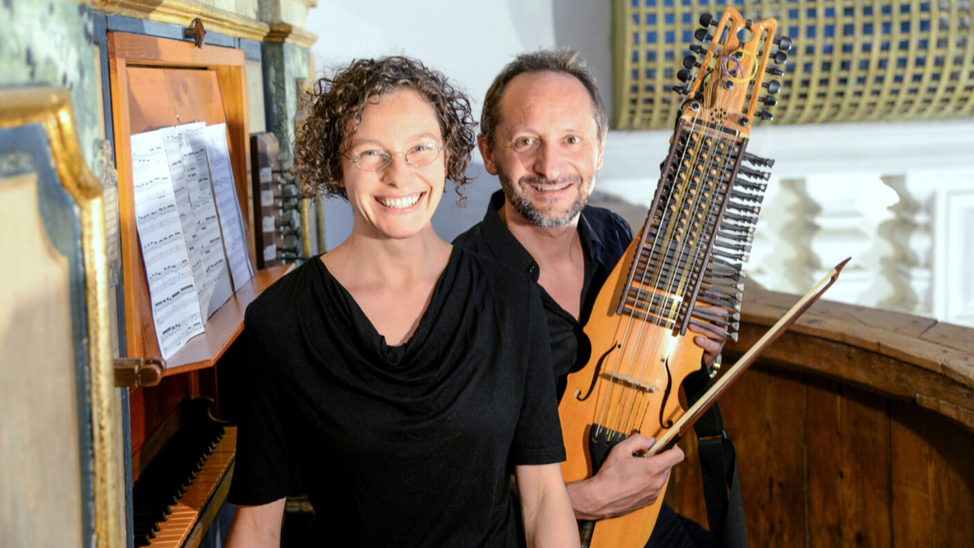 Barock pur: Organistin Eva-Maria Rusche und Nyckelharpa-Spieler Marco Ambrosini