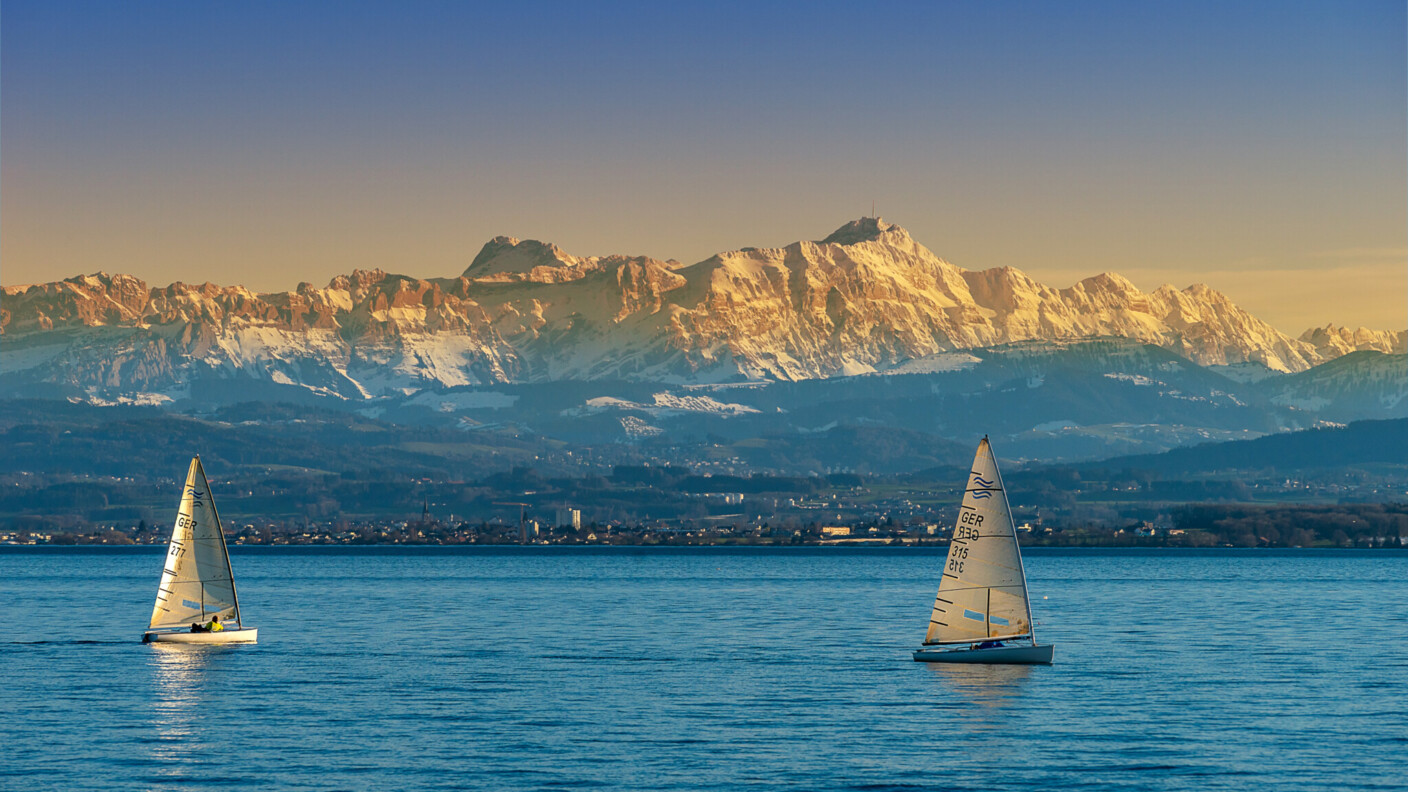 Am Bodensee sind die Alpen in unmittelbarer Nähe